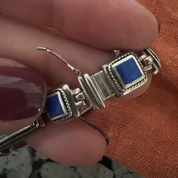 Sterling silver bracelet with turquoise & lapis lazuli stones - Picture 5 of 5